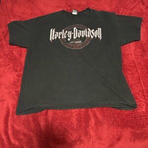 Harley-Davidson Black Short Sleeve Logo Tee with Red Accent